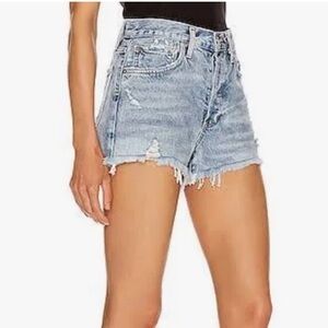 AGOLDE PARKER distressed, butterfly, frayed Jean shorts SZ 31